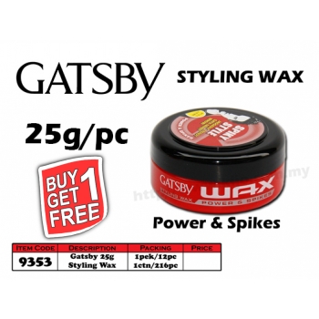9353 Gatsby Styling Wax 25g - Power & Spikes - Buy1Get1free